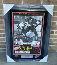 Sid Abel Signed Framed Detroit Red Wings Retirement Night 14x22 Poster BAS COA