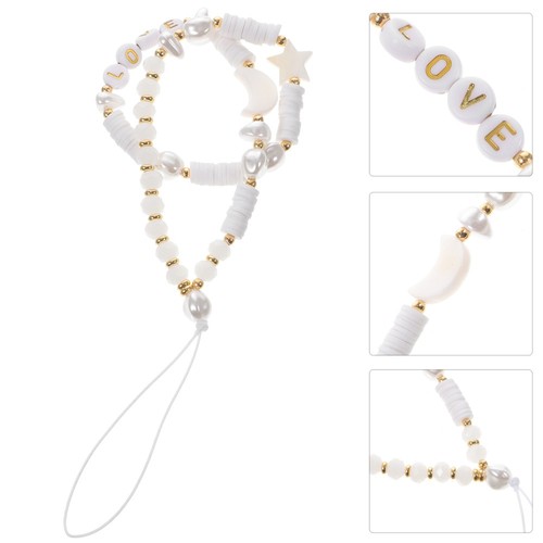 Soft Clay Mobile Phone Chain Beaded Lanyard Charm Pendant Wrist Rope - 第 7/12 張圖片
