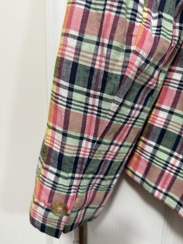 Talbots Women Pink Plaid Blazer Jacket Women’s 8P Preppy Academia Linen Cotton - Picture 20 of 24