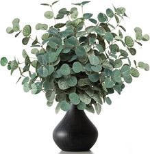 6Pcs Artificial Eucalyptus Leaves Stems Bulk 24.8  Silver Dollar Eucalyptus Arti