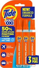 Tide Stain Remover for Clothes, To Go Pen, Instant 3 Count (Pack of 1) 