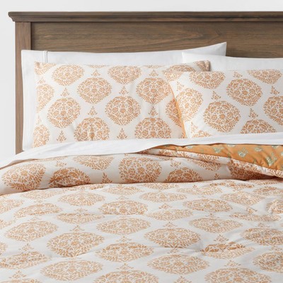 Threshold Comforter Set Medallion Floral, Off-White/Dark Gold, Twin/TwinXL