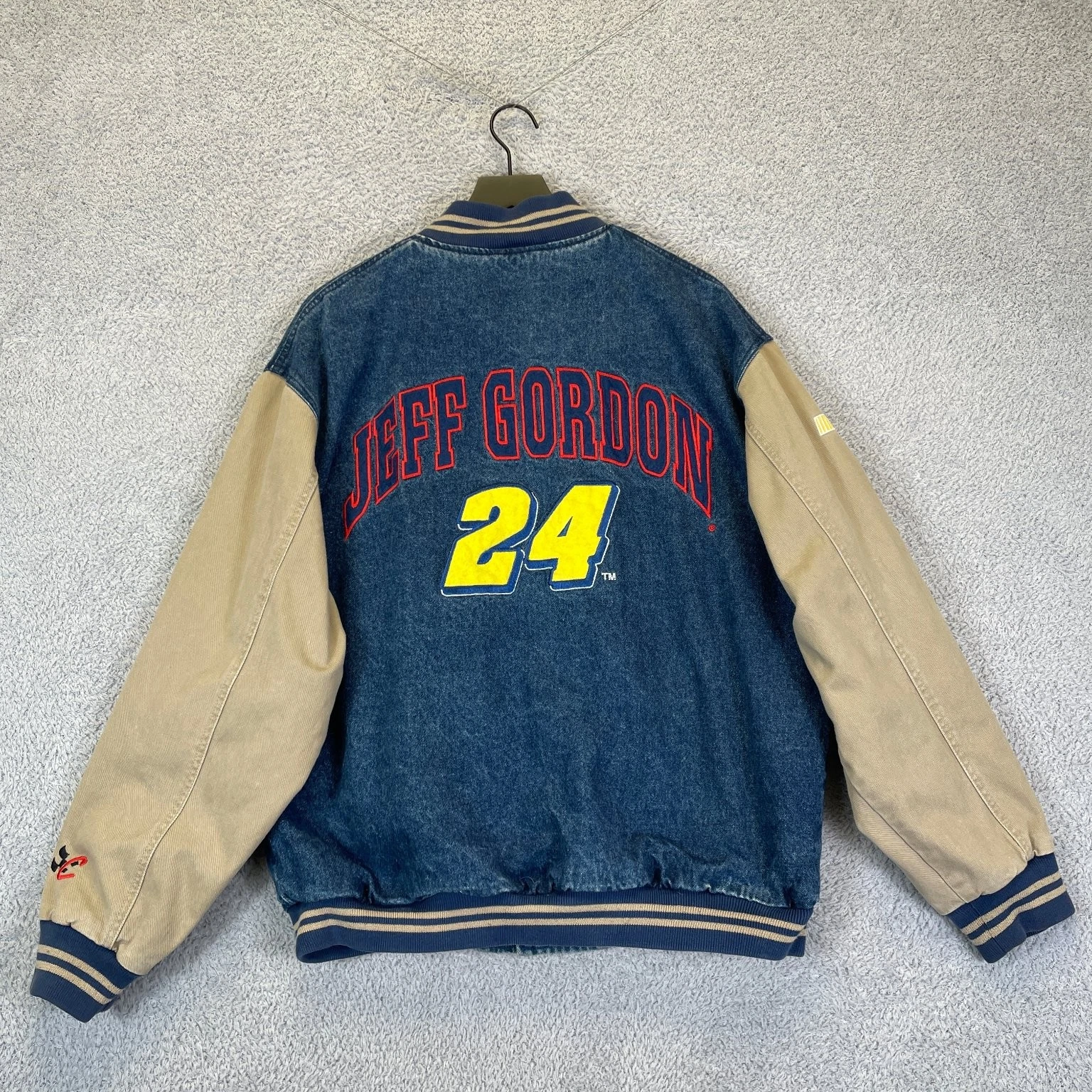 Vintage NASCAR Jeff Gordon Denim Team Jacket Men's Large 90's Chase Authentics image 2