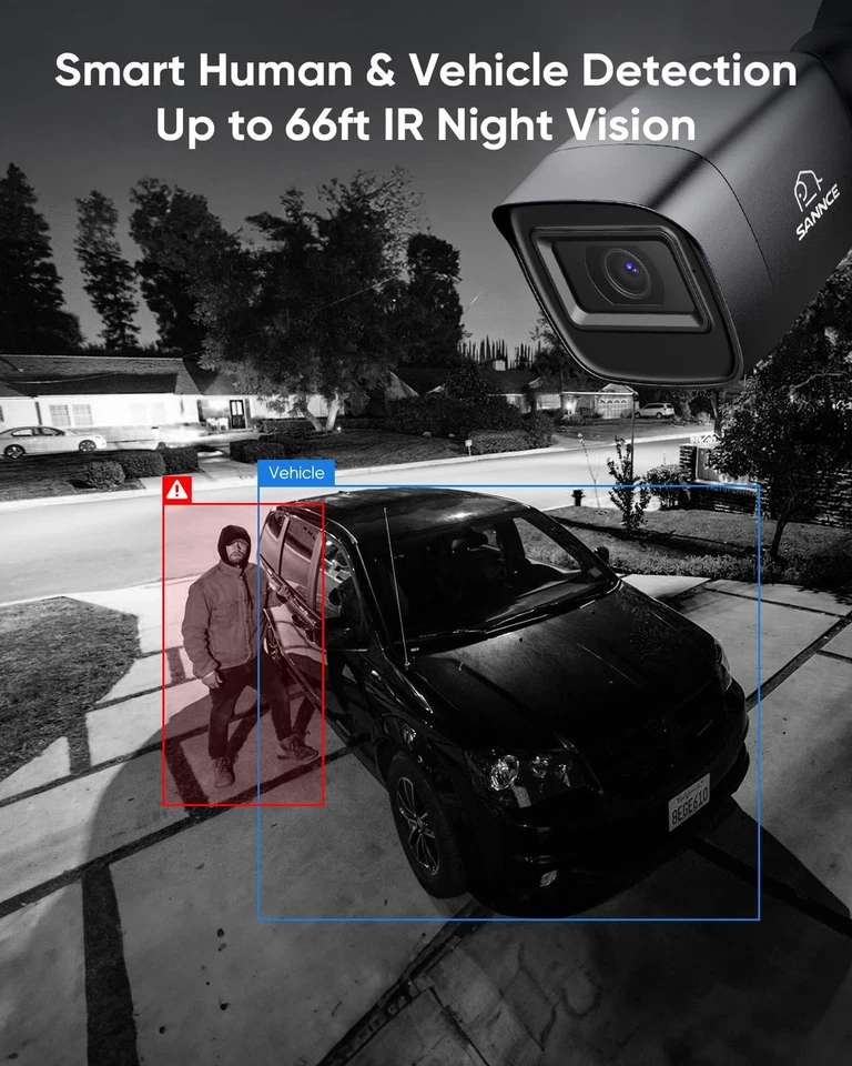 Sistema de cámara de seguridad de vigilancia para el hogar SANNCE 8 canales 1080P con cable DVR Rec... Foto 4 de 4