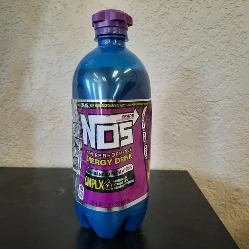 NOS Grape High Performance Energy Drink 22 fl oz In Original Discontinued Bottle
