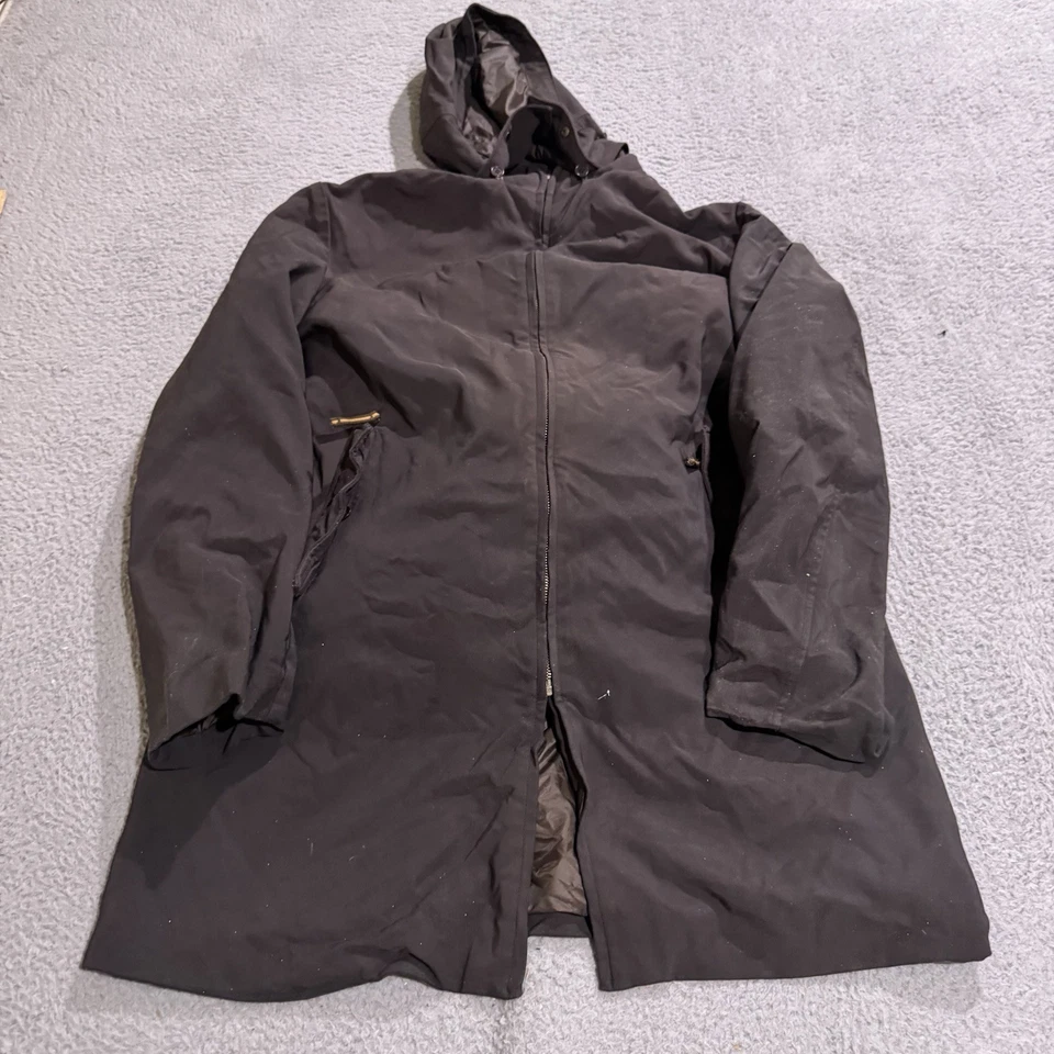 Jaqueta masculina vintage Moncler 4 marrom zíper completo encerado Parka com capuz ao ar livre - Imagem 2 de 4