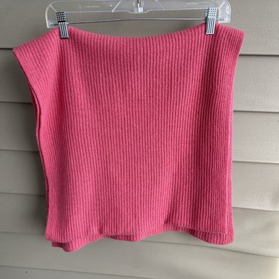 Portolano Winter Scarf Wool Cashmere Pink Old Money Knit Elegant 77 X 20 Classic