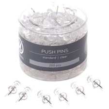 Durable Steel Pins, Clear Plastic Head, 24 Pa...