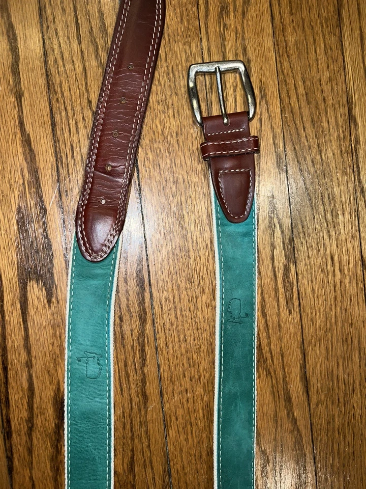 Cinturón Masters Golf Augusta National Gamuza Verde Lujo Repujado Talla 44 Foto 2 de 4