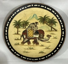Decorative Wall Plate With Elephant and Monkey 10” Decorative Plate