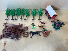 Timpo / Marx Western Lot - Wagon, Horses, Cowboys, Fences