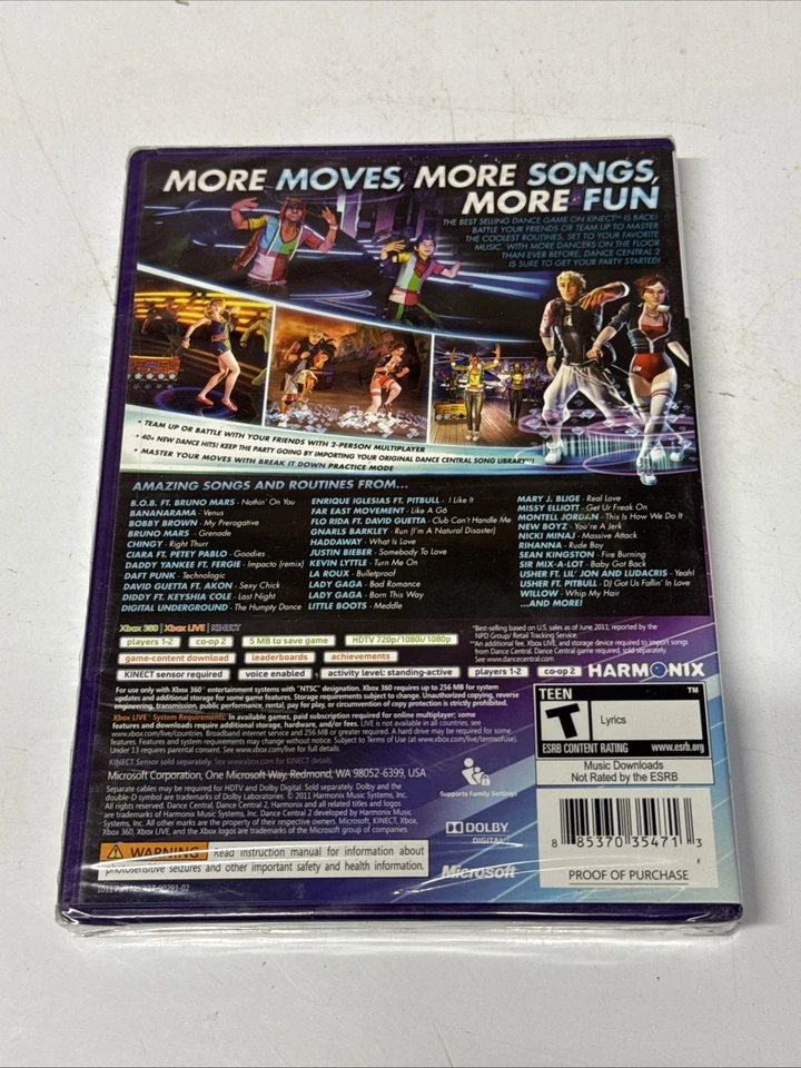 Dance Central 2 (Microsoft Xbox 360, 2011) NEW SEALED! - Image 2 of 4