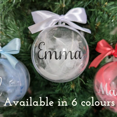 HANDMADE Personalised Christmas Name Bauble – Keepsake Ornament, Tree Hanging Unique Gift
