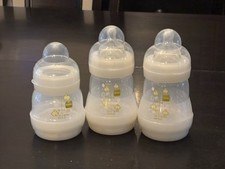 MAM Easy Start Anti-Colic White 4.5oz Bottles/Rings/Nipples/Covers 3-pack