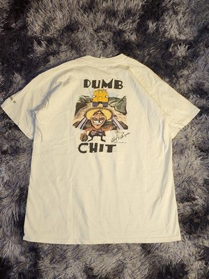 Chit Rodriguez Dumb Chit Mens Large Vintage White Shirt Sleeve Joke T Shirt 90's
