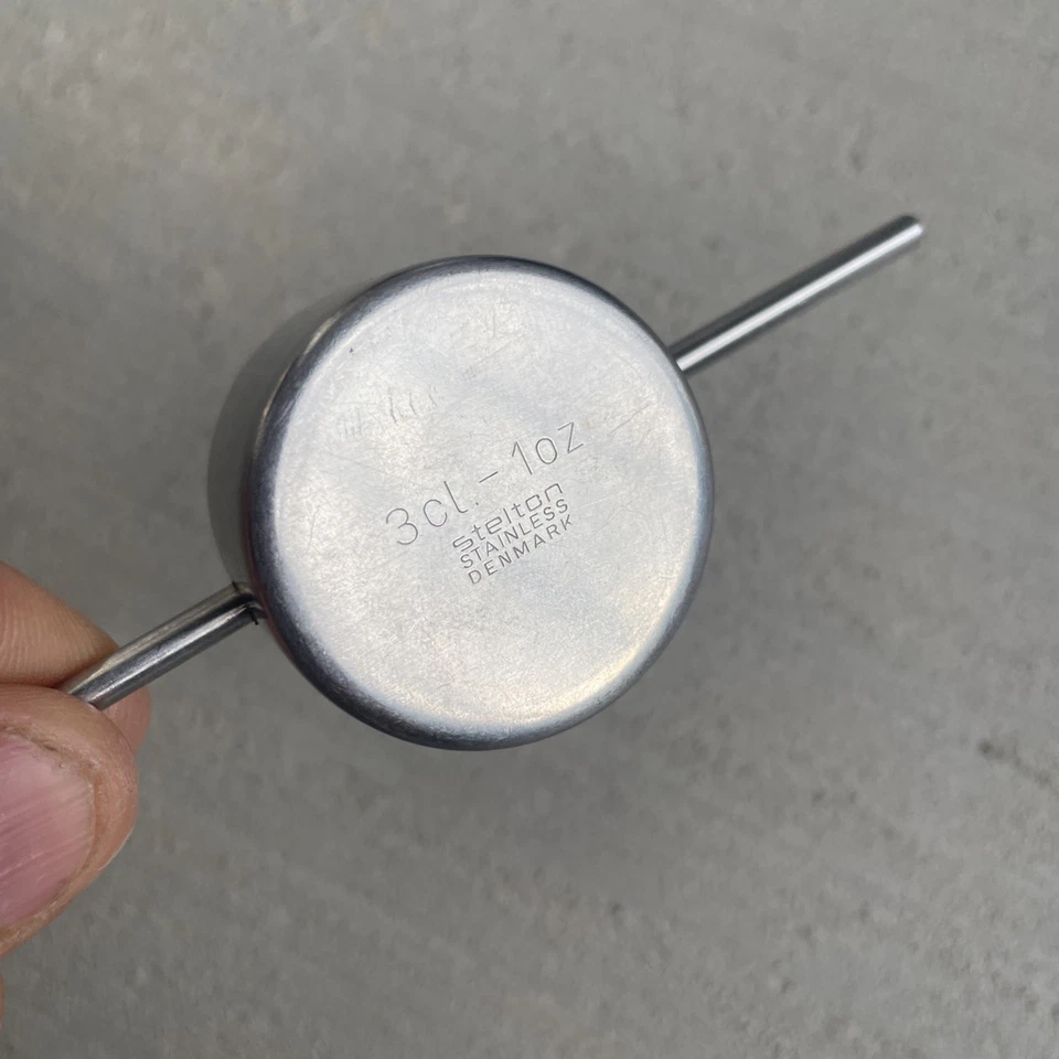 De colección Stelton Arne Jacobsen Línea Cilindro Acero Inoxidable 1 Oz. Jigger Barware MCM Foto 4 de 4