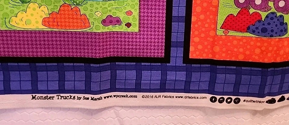 Panel solo bloques Monster Trucks de Sue Marsh niños/niños 24" de ancho x 44" de largo Foto 4 de 4