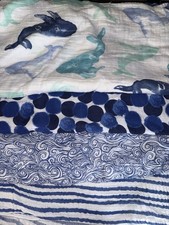 Aden Anais Large Swaddle Blanket 47 x47 Seafaring Classic Muslin