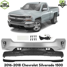 Front Bumper Chrome Fog Lights Kit For 2016-2018 Chevrolet Silverado 1500