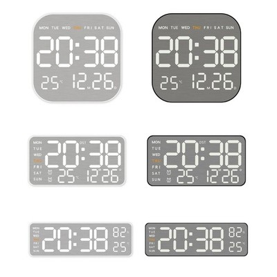 Modern Metal Digital Clock with Large Screen and Night Modes for Home or Work