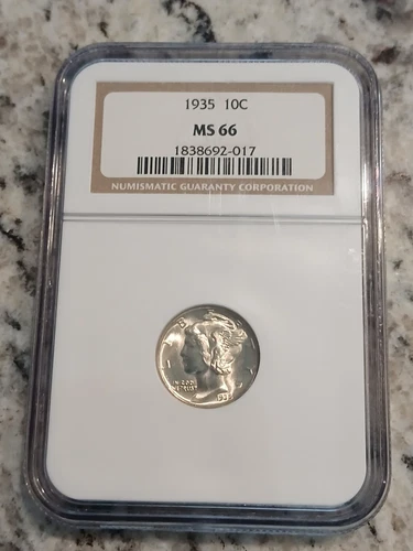 1935 Mercury Dime NGC MS 66
