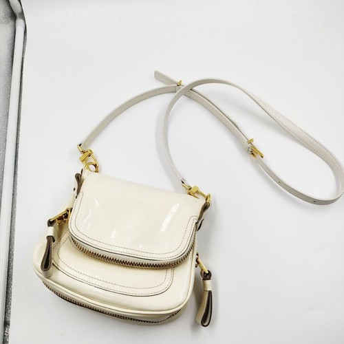 Tom Ford Jennifer Schultertasche Handtasche Lackleder in weiß gebraucht guter Zustand JPN! - Bild 2 von 14