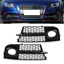 Pair Front Bumper Mesh Fog Light Grille Cover For Audi TT MK2 TTS 2011-14