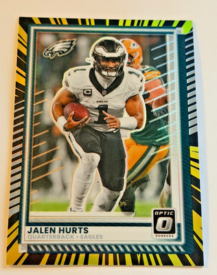 2025 Panini Donruss Optic Jalen Hurts #14 Electricity Prizm #62/75 Eagles