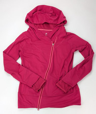 Adidas Hot Pink Powerluxe Asymmetrical Full Zip Hoodie Athletic Jacket M Flaws 