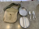 Vtg WW2 US Military Mess Kit W/Utensils And Haversack Pouch 1944 Leyse