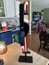 Vtg Wooden Uncle Sam Whirligig Patriotic USA Windmill 22”