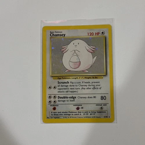 Pokémon TCG Chansey Base Set Holo Rare 3/102. Pk002000