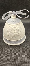 Lladro 1993 Porcelain Christmas Bell. Lovely vintage Christmas decoration 
