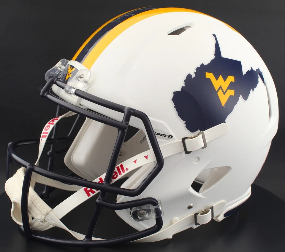 WEST VIRGINIA MOUNTAINEERS Riddell Speed Full Size AUTHENTIC Football Helmet - Image 2 of 4
