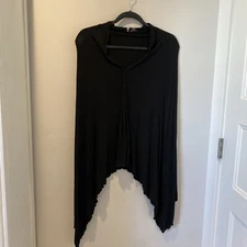 Bamboobies Womens Nursing Shawl Cover Black V-Neck Pullover Size One Size