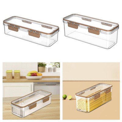 Pasta Container Clear Rectangular Bacon Storage Box for Dorms Fridge ...
