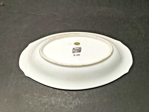 SILVER TRIMMED WHITE 25th ANNIVERSARY DISH NORCREST FINE CHINA B-306 JAPAN - Picture 3 of 4