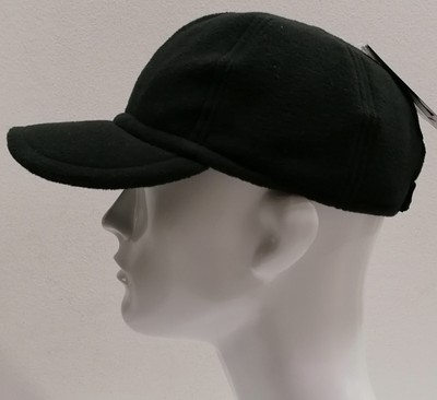 CAPPELLO VISIERA BASEBALL PILE POLARTEC NERO CON PARAORECCHIE MADE IN ITALY