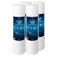 4.5" x 20" Big Blue Sediment Water Filters (1 Micron) 4 Whole House Cardridges