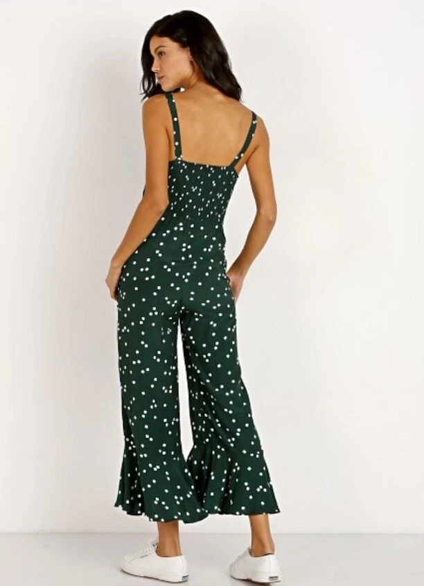 Mono Revolve X Faithfull The Brand Lea Verde Blanco Lino Talla 4 Foto 4 de 4