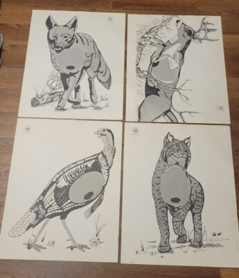 Vintage  Targets Cabin Lodge Lake Deer Lease Hunting Mancave Art 
