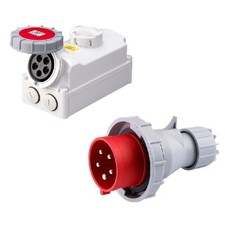 32A Interlock Socket and Plug IP67 Waterproof 32 Amp 3 / 5 Pin 240V 415V