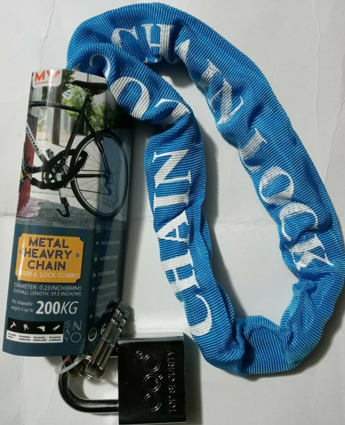 My Merchandise Maximum Security Square Chain & Sleeve 3/8″ Diameter Chain Link