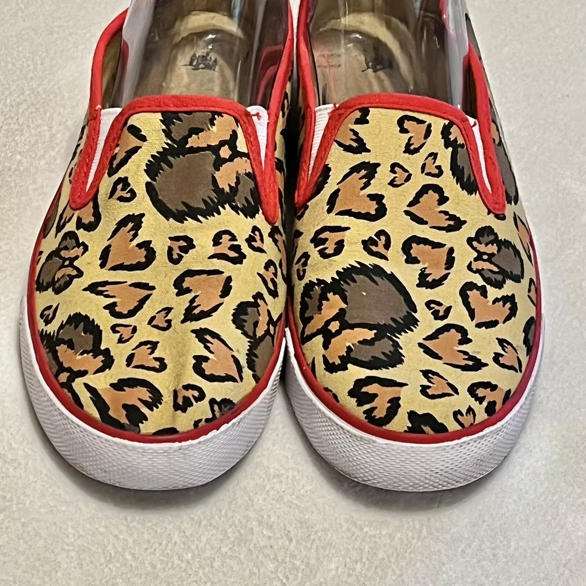 Leopard print slide on deals sneakers