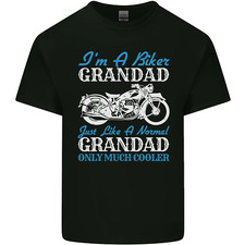 Biker Grandad Grandparents Day Motorcycle Bike Mens Cotton T-Shirt Tee Top