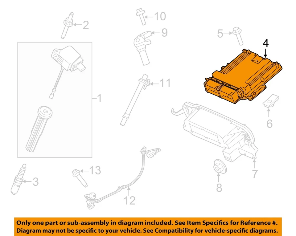 Módulo de controle de motor usado (ECM) serve: módulo de controle eletrônico Ford Edge 2016 - Imagem 3 de 4