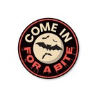 Come in for a Bite Sign Spooky Halloween Bat Wall Decor Round Metal Sign