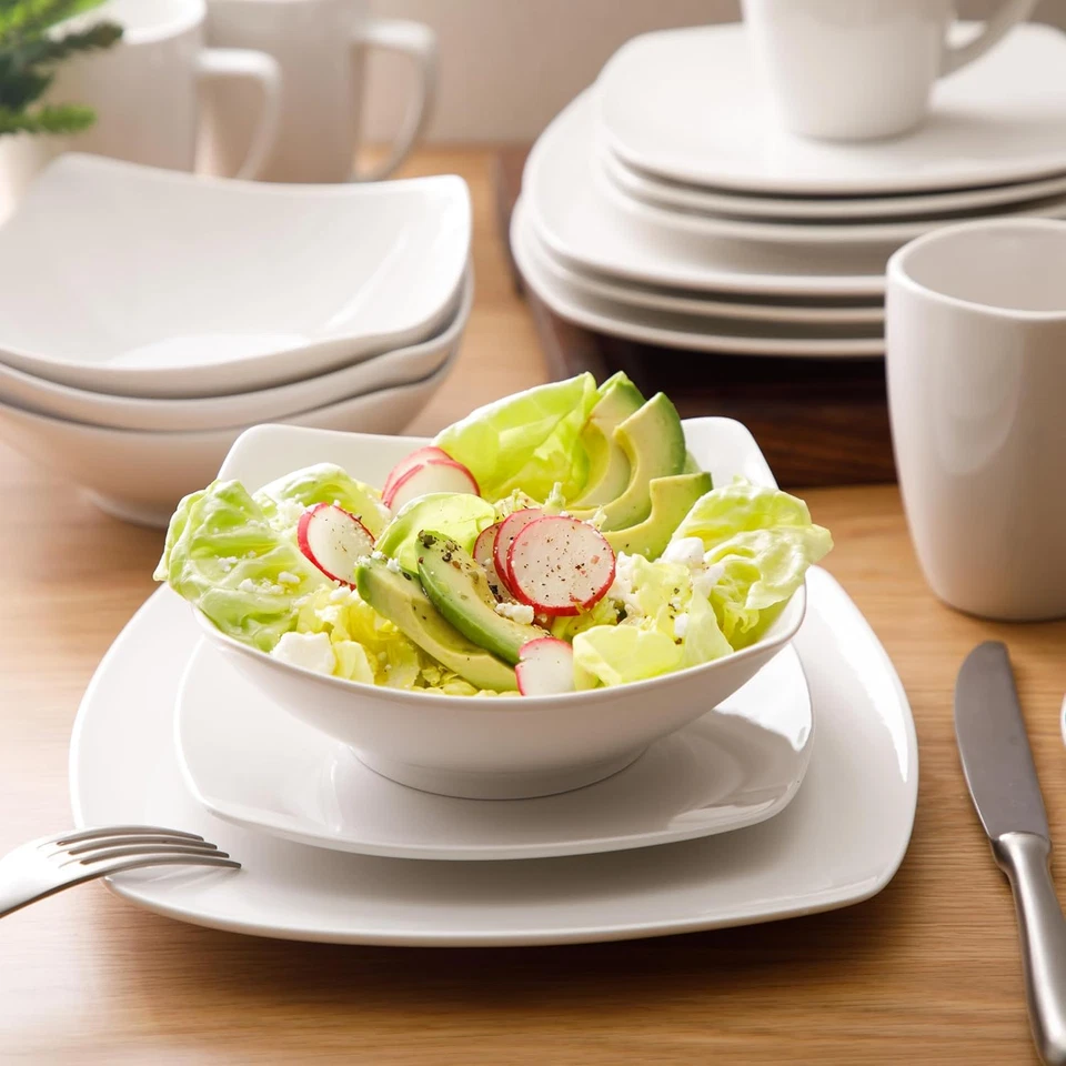 Platos, cuencos y mu de porcelana Zen Buffet resistentes a astillas y arañazos Foto 3 de 4