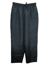 Women's Pants 100%  Silk Black Straight  Leg Lounge Pull On Lined High Waist