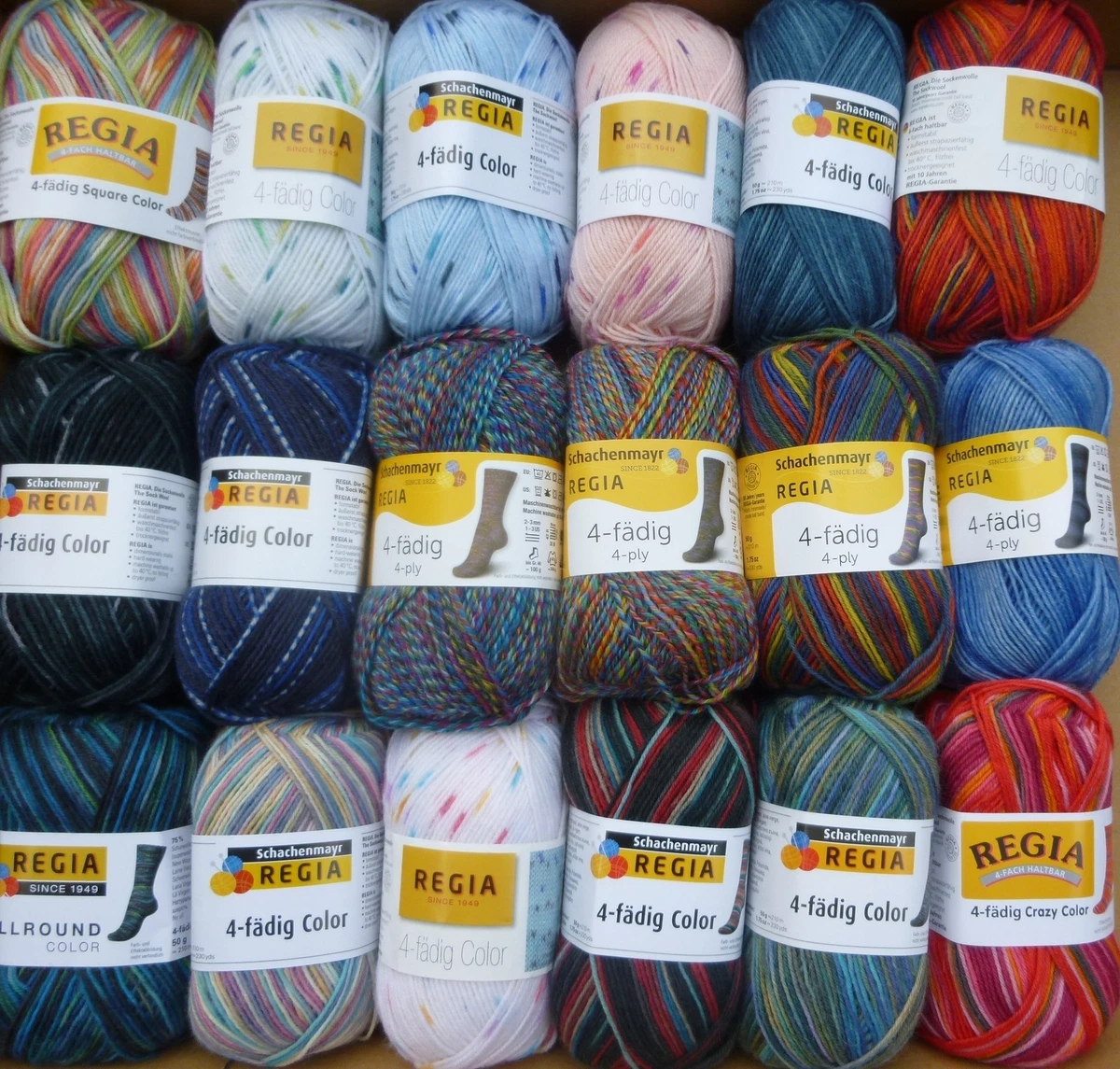 Regia Colour 4 Ply multicoloured sock yarn x 50g Choose Colour FREE Pattern